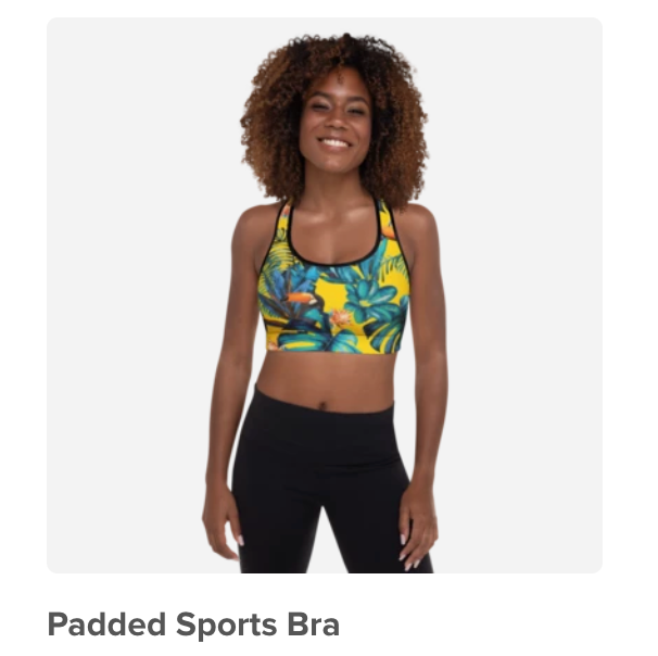 Tropical Jungle Padded Sports Bra Toucan – Vibrant Support for Active Women